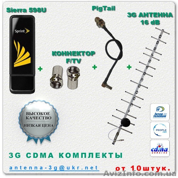 3g интернет-комплект через мобильный модем Sierra 598U с антенной 16 дб.Оптом - <ro>Изображение</ro><ru>Изображение</ru> #1, <ru>Объявление</ru> #837398