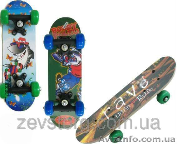 Скейтбордскейт Rave детский мини 3 вида размер 40х15 см - <ro>Изображение</ro><ru>Изображение</ru> #1, <ru>Объявление</ru> #1416005