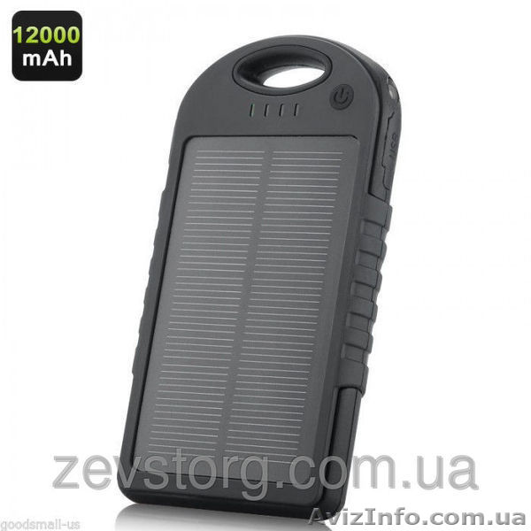Solar Charger Power Bank 12000 mAh черный - <ro>Изображение</ro><ru>Изображение</ru> #1, <ru>Объявление</ru> #1458666