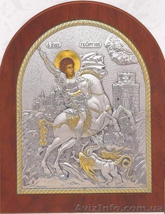 Иконы с нанесением  серебра 998 пробы.