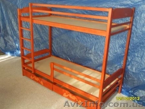   Надежная Двухъярусная кровать с дерева ольхи.