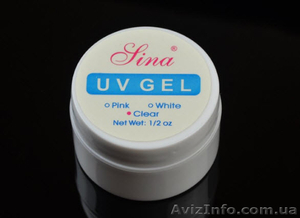 Lina УФ-гель, UV-gel, для наращивания, прозрачный-белый -15мл/баночка - <ro>Изображение</ro><ru>Изображение</ru> #2, <ru>Объявление</ru> #1351527