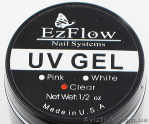 EzFlow УФ-гель, UV-gel, для наращивания ногтей, прозрачный-белый – 15мл - <ro>Изображение</ro><ru>Изображение</ru> #1, <ru>Объявление</ru> #1351526