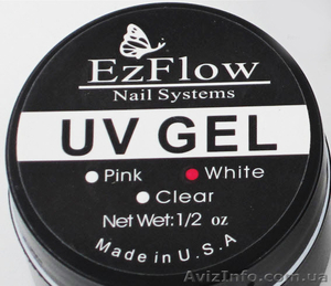 EzFlow УФ-гель, UV-gel, для наращивания ногтей, прозрачный-белый – 15мл - <ro>Изображение</ro><ru>Изображение</ru> #2, <ru>Объявление</ru> #1351526