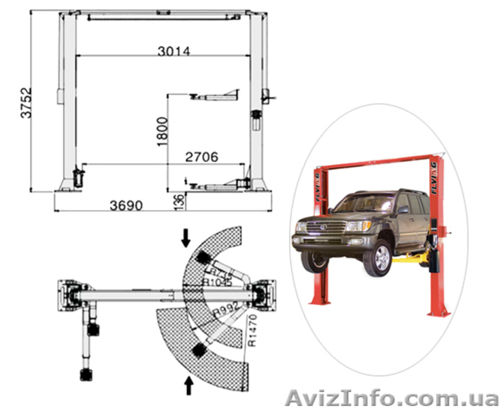 ТТ 5,5-D4. Подъемник четырехстоечный, электрогидравлический, под сход розвал - <ro>Изображение</ro><ru>Изображение</ru> #8, <ru>Объявление</ru> #778921