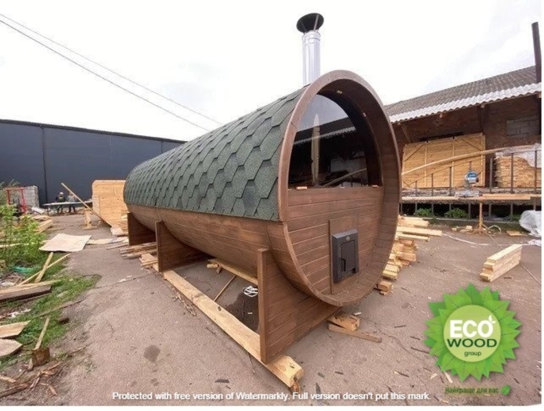 Мобильная баня бочка с панорамным окном под ключ 6х2,3 м. от производителя. - <ro>Изображение</ro><ru>Изображение</ru> #3, <ru>Объявление</ru> #1712029