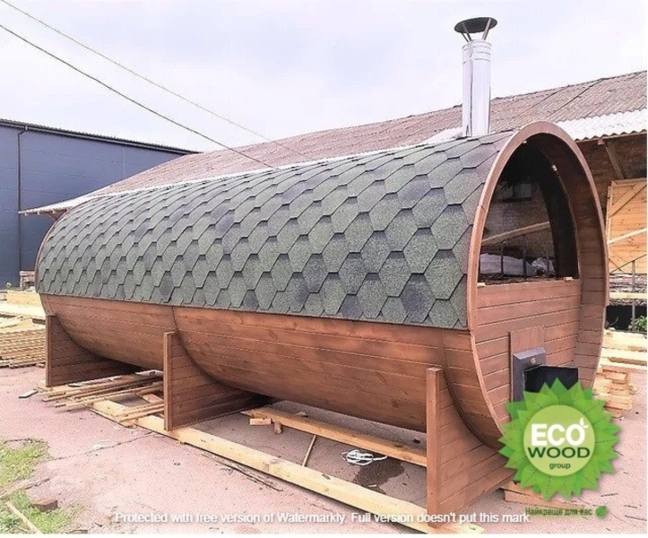 Мобильная баня бочка с панорамным окном под ключ 6х2,3 м. от производителя. - <ro>Изображение</ro><ru>Изображение</ru> #4, <ru>Объявление</ru> #1712029